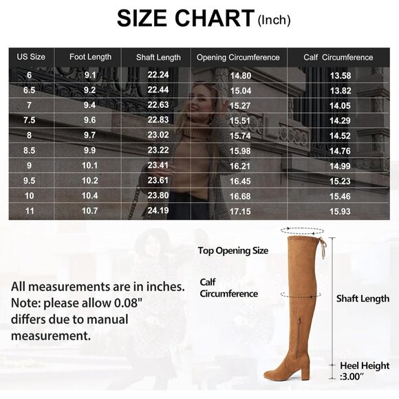 Women's Camel Suede Inner Zipper Thigh High Over The Knee High Heel Boots - Picture 4 of 7